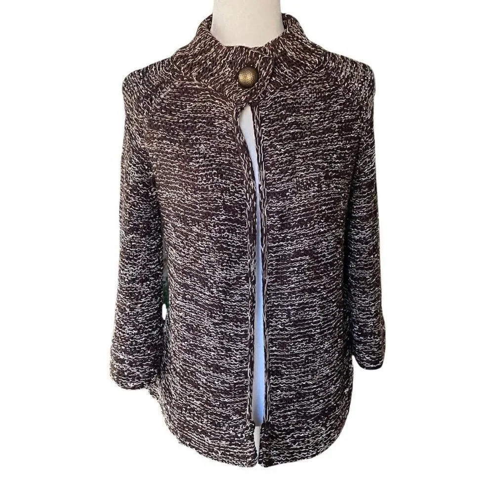 BCBG MaxArzria Brown Open Front Cardigan Sweater SZ XL